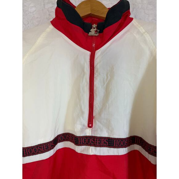 VTG 90s STARTER NCAA University Indiana HOOSIERS Logo Stripe 1/4 Zip Pullover XL - Picture 10 of 16